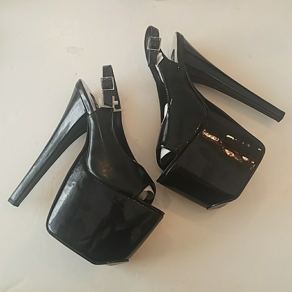 JANTE PEEP TOE SLING BACK PLATFORM PUMPS 64739